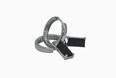 Ameya अमेय | Onyx | Hoop | Silber | Rhodiniert